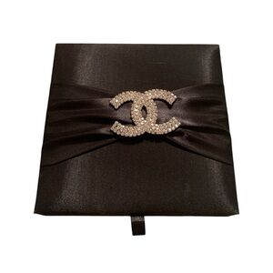 CHANEL Black and Silver Brooch